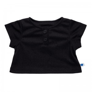Build A Bear Black Henley Tee Magliette | EZVTF4708