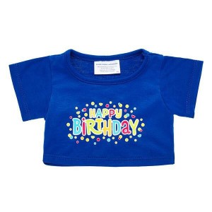 Build A Bear Blue Happy Birthday T-Shirt Magliette | NOFBC1253