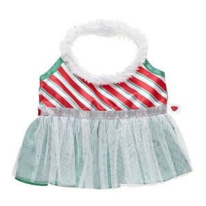 Build A Bear Faux Fur Holiday Dress Vestito | KMQEX1346