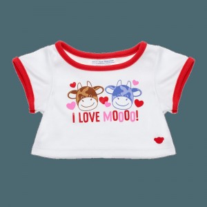 Build A Bear I love Moooo T-Shirt San Valentino | PBEDZ1803