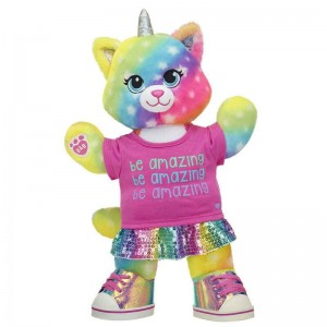 Build A Bear Rainbow Kittycorn Plush "Be Amazing" Gift Set Regali di compleanno | EXTOK9257