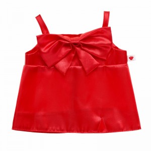 Build A Bear Red Bow Dress Vestito | OYCZH7125
