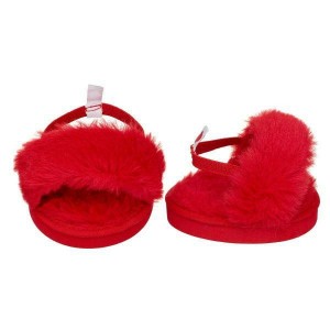 Build A Bear Red Fuzzy Slippers San Valentino | TSXIC8697