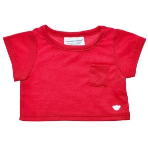 Build A Bear Red Pocket T-Shirt Magliette | PTEWA0938