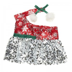Build A Bear Sparkly Snowflake Dress Vestito | BHMJZ5832